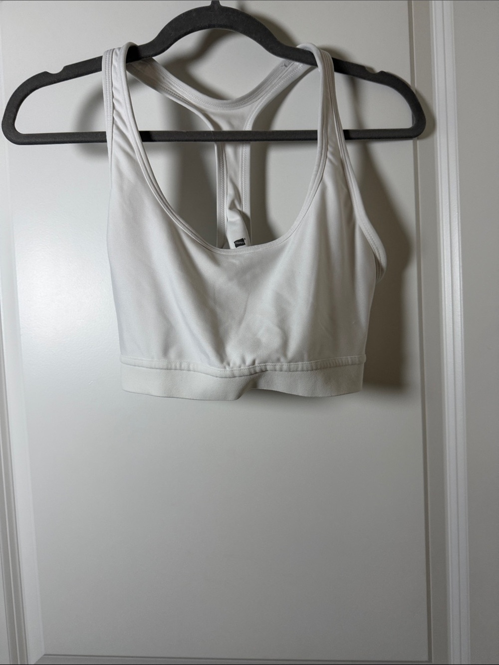 Hanes White Racerback Sports Bra
